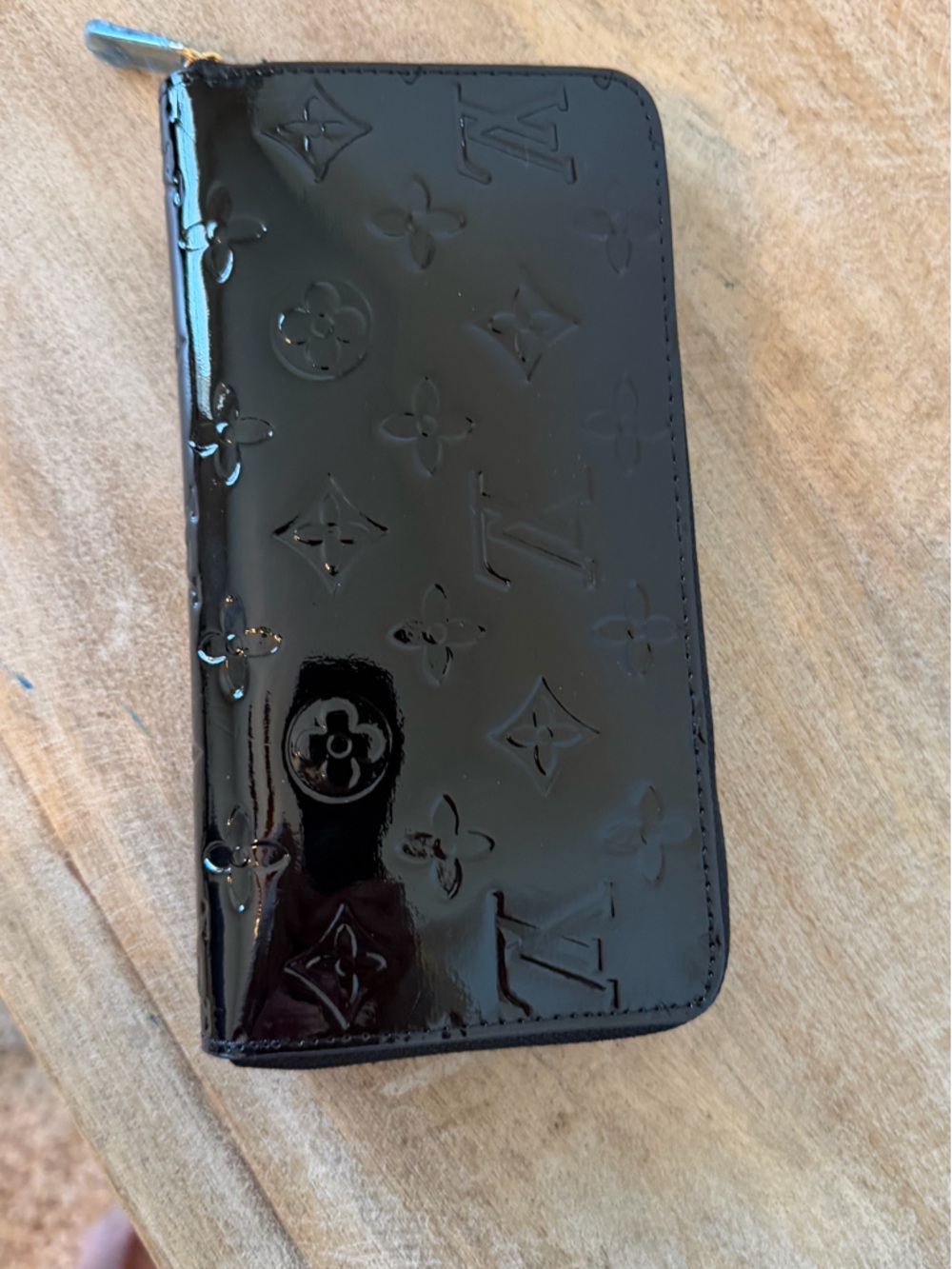 Louis Vuitton Black Patent Vernis Zip Wallet